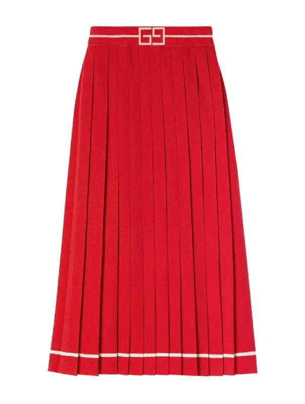 ULTRA-FINE JACQUARD WOOL SKIRT