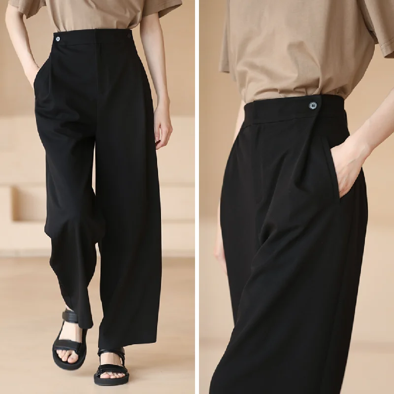 black lady high waist wide pants