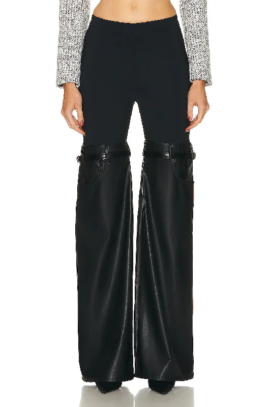 Hybrid Flare Faux Leather Trouser