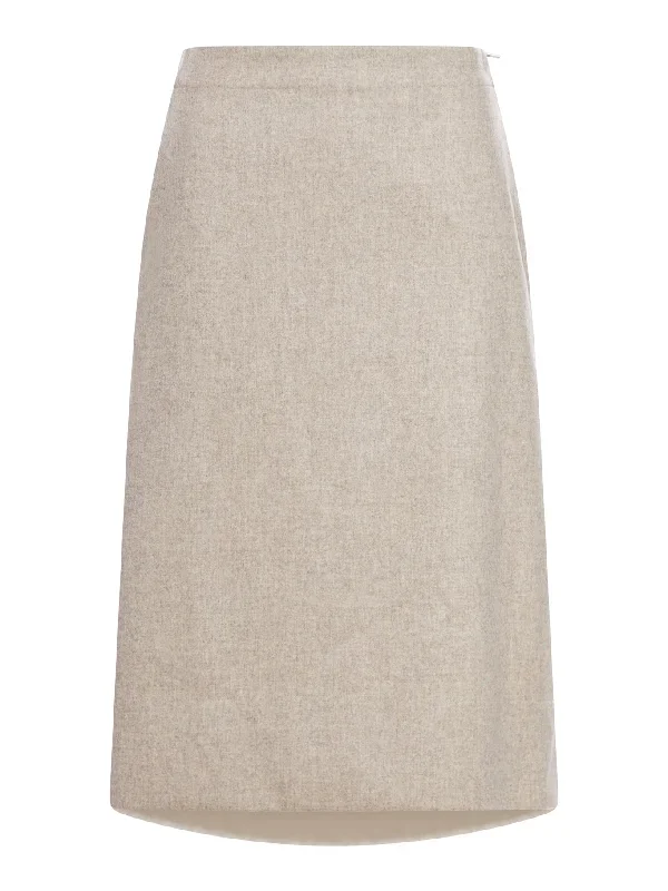 SLIGHTLY A LINE KNEE LENGTH SKIRT WITH SIDE SEAM POCKETS