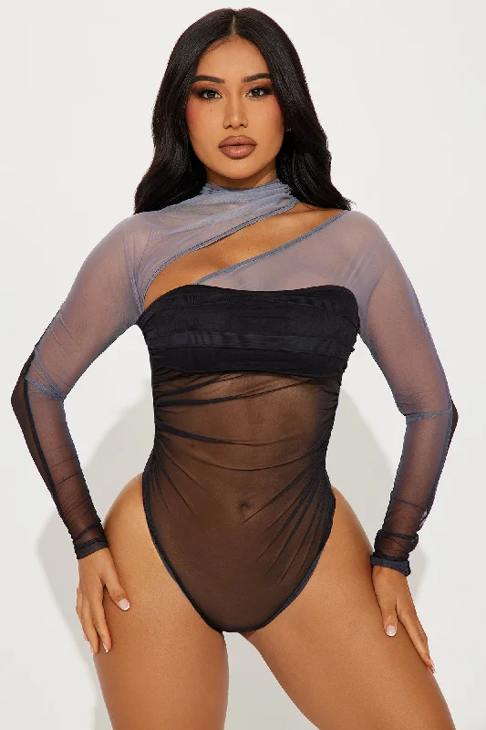 Keep You Around Mesh Bodysuit - Black/combo