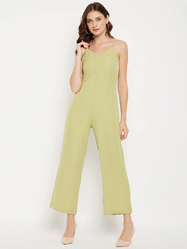 MADAME  Cami-neckline Green Jumpsuit