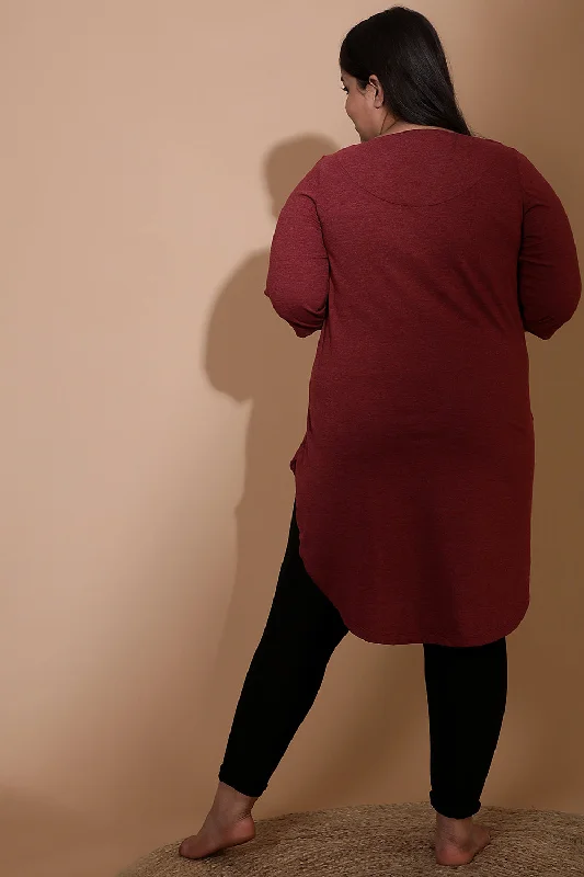 maroon-milange-longline-tunic