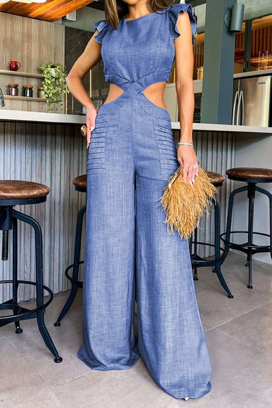 Ruffle Cut Out Jumpsuit