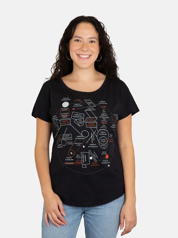 murakami-novels-map-womens-relaxed-fit-t-shirt