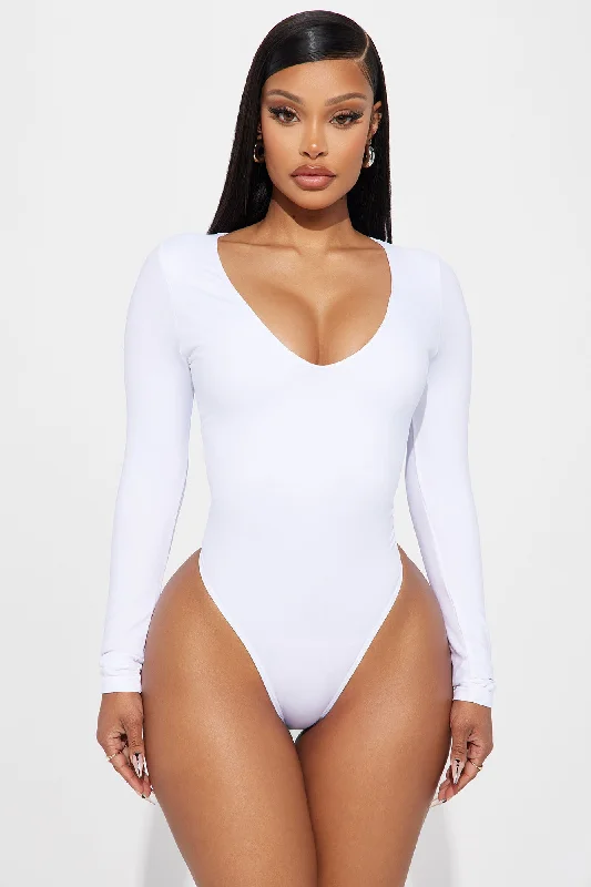 Next Level Plunge Bodysuit - White