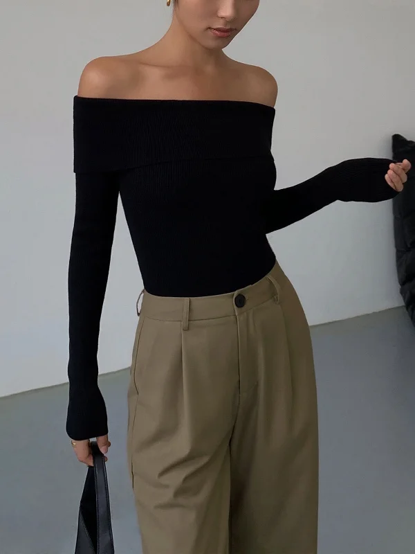 off-shoulder-overfold-long-sleeve-knit-top