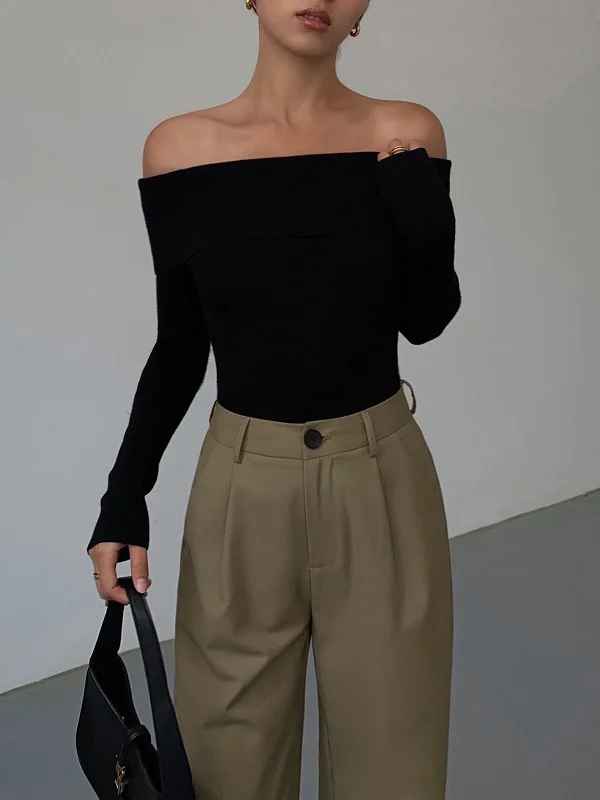 off-shoulder-overfold-long-sleeve-knit-top