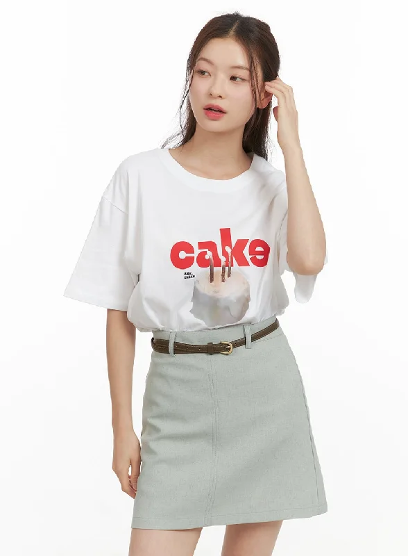 Oversized Cake Graphic Tee OY421