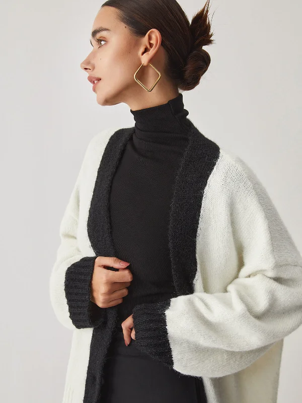 oversized-contrast-trim-cardigan