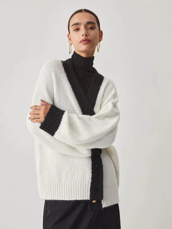 oversized-contrast-trim-cardigan