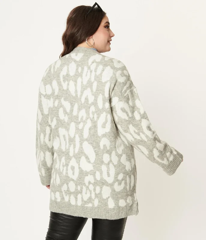 plus-size-grey-leopard-print-long-cardigan