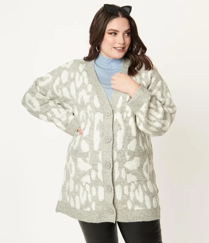 plus-size-grey-leopard-print-long-cardigan