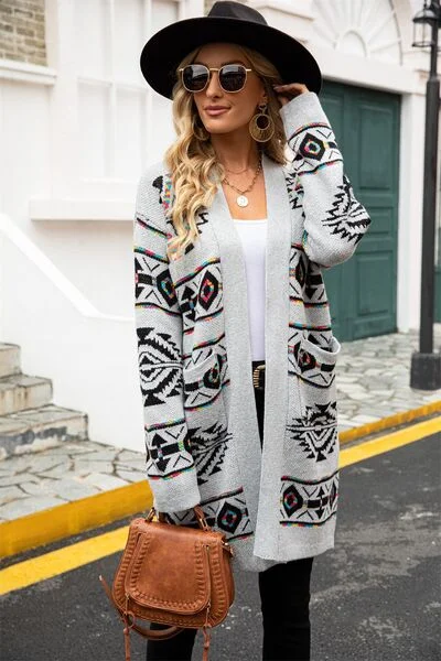 pocketed-geometric-open-front-dropped-shoulder-cardigan