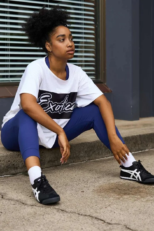 White Bball Mesh - Exotica Boyfriend Tee