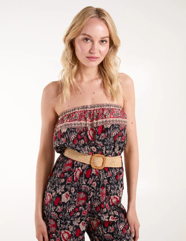 red-pattern-belted-bandeau-jumpsuit