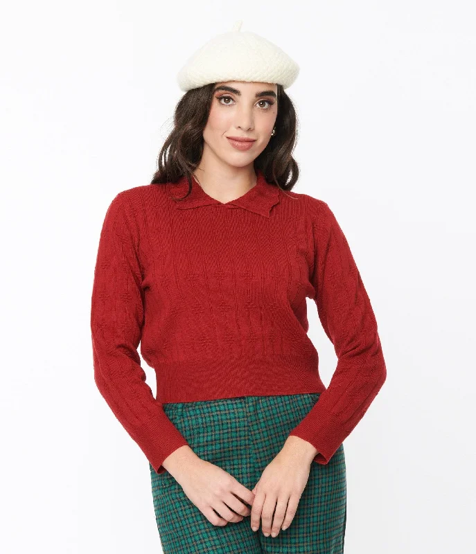 red-textured-collared-knit-sweater