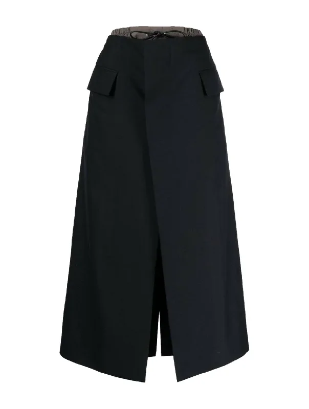 Asymmetric midi skirt