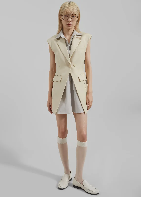 Shari Layered Vest - Beige