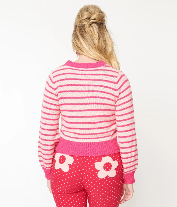 smak-parlour-1960s-pink-stripes-strawberry-pocket-cardigan