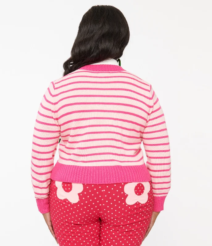 smak-parlour-plus-size-1960s-pink-stripes-strawberry-pocket-cardigan