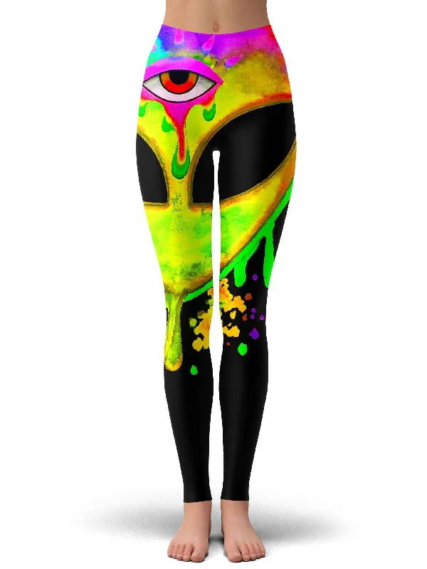 Splatter Alien Yellow Leggings