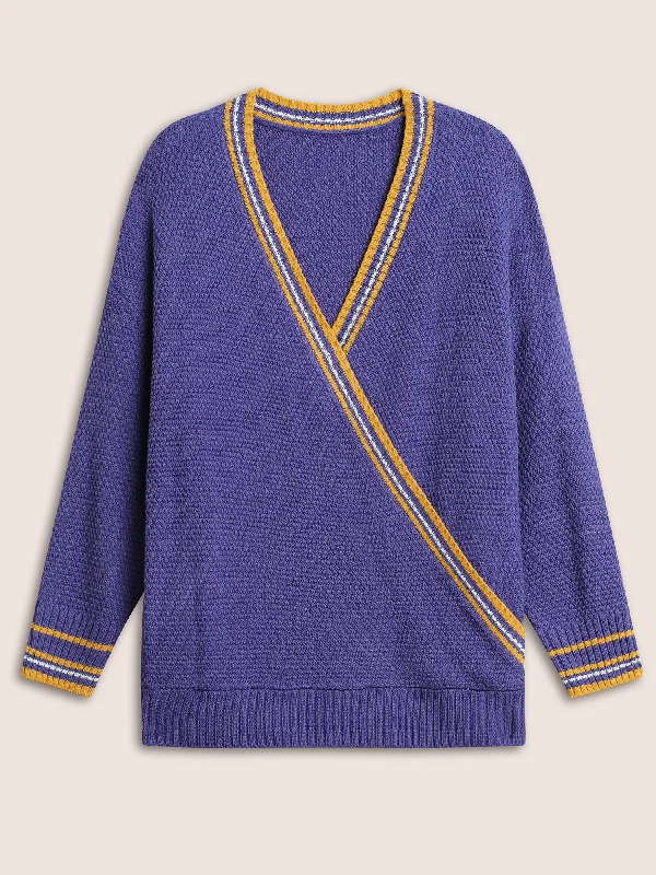 striped-contrast-wrap-knit-pullover