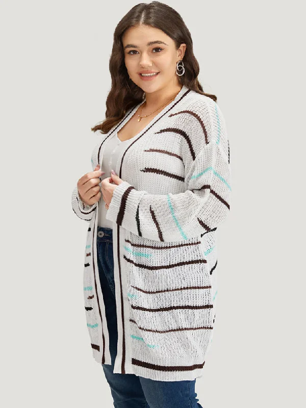 striped-open-front-contrast-mesh-cardigan