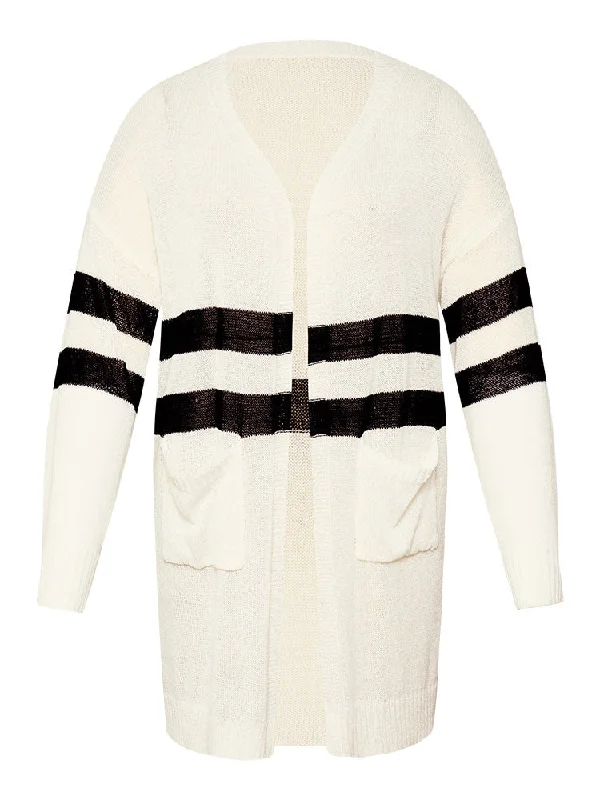 striped-pocket-open-front-cardigan