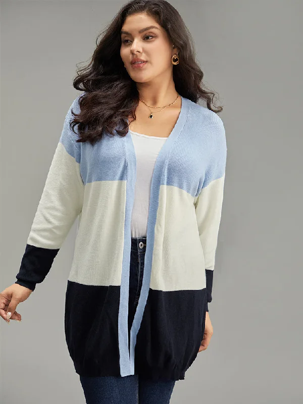 Supersoft Essentials Colorblock Contrast Open Front Cardigan