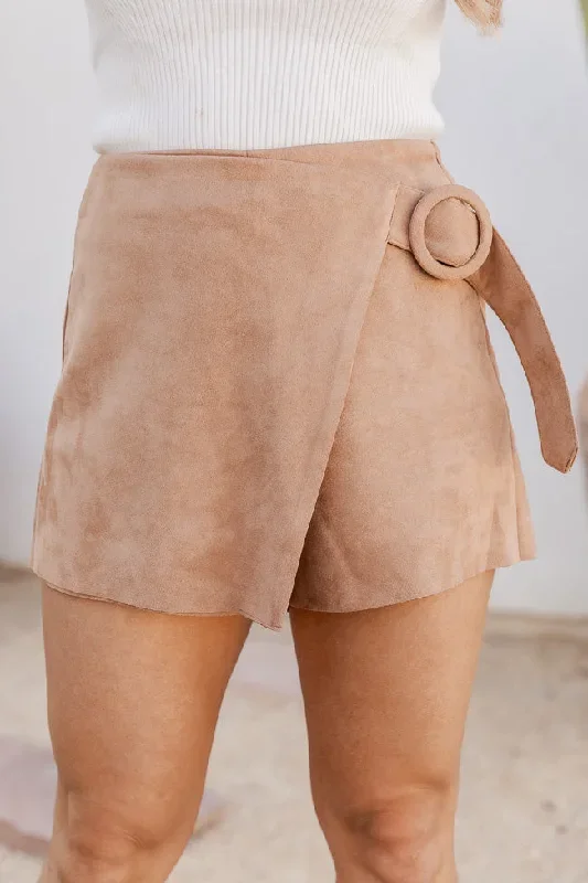 Sweet Autumn Days Tan Ring Detail Skort