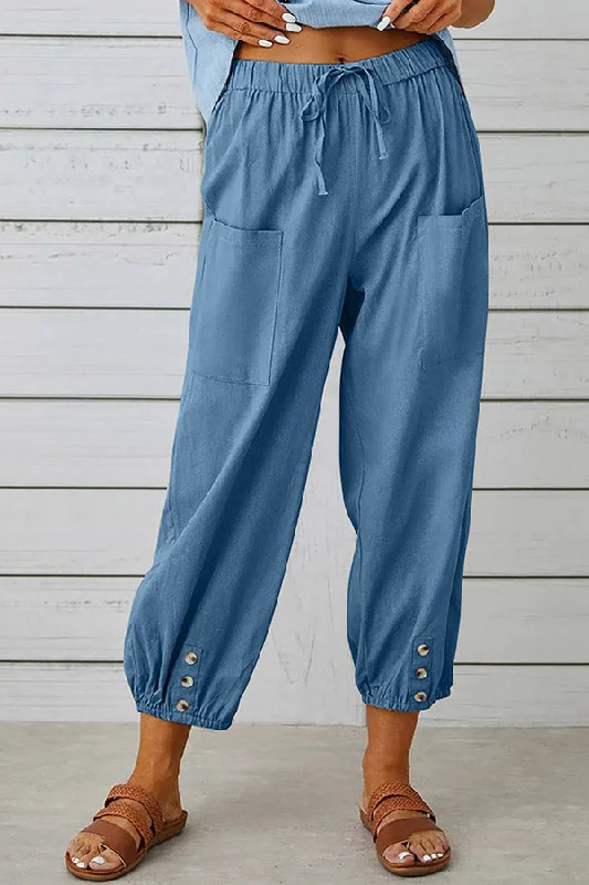 tatum-linen-blend-elastic-waist-pocketed-button-hem-pants