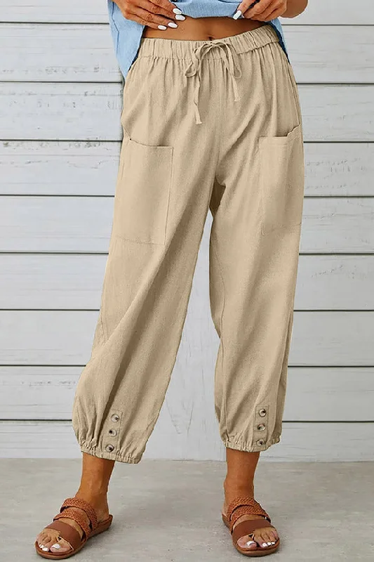 tatum-linen-blend-elastic-waist-pocketed-button-hem-pants