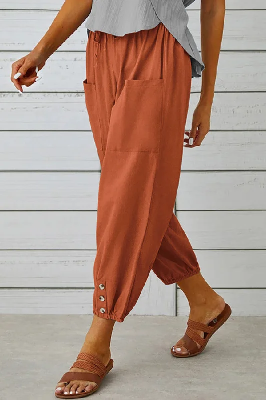 tatum-linen-blend-elastic-waist-pocketed-button-hem-pants