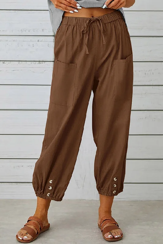 tatum-linen-blend-elastic-waist-pocketed-button-hem-pants