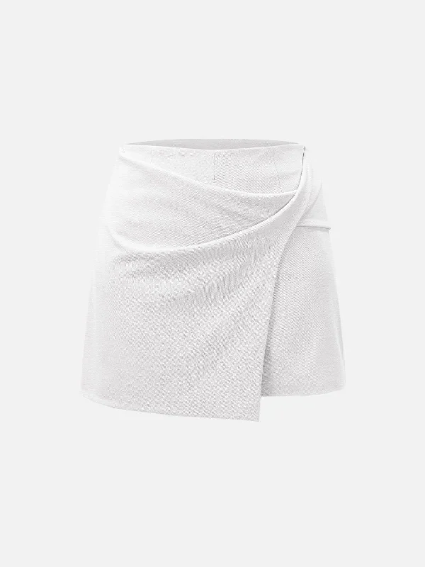 Twist Flap Front Mid-Rise Skort