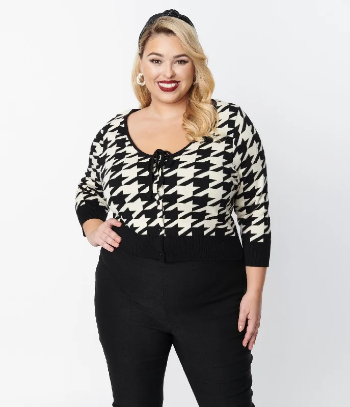 unique-vintage-plus-size-black-ivory-houndstooth-dandy-cardigan