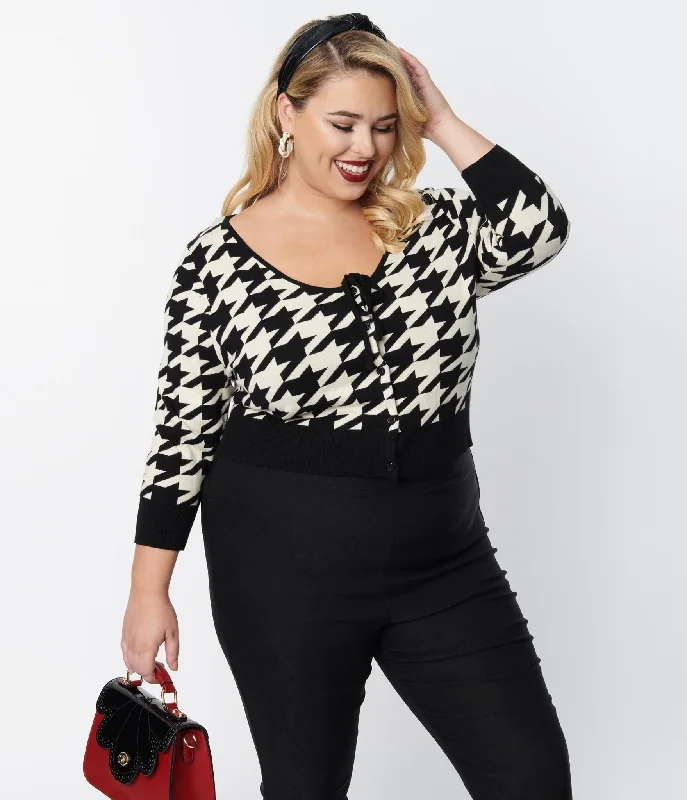 unique-vintage-plus-size-black-ivory-houndstooth-dandy-cardigan