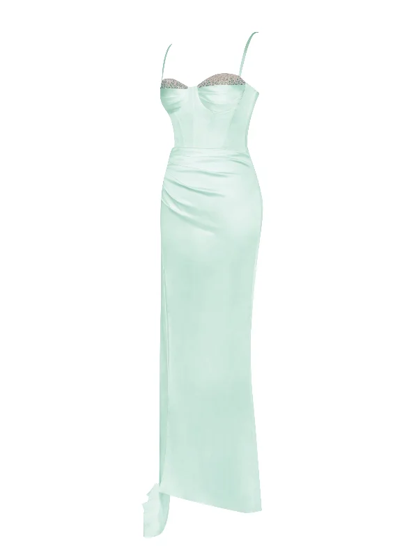 vanity-mint-satin-high-slit-draping-corset-gown-with-crystals