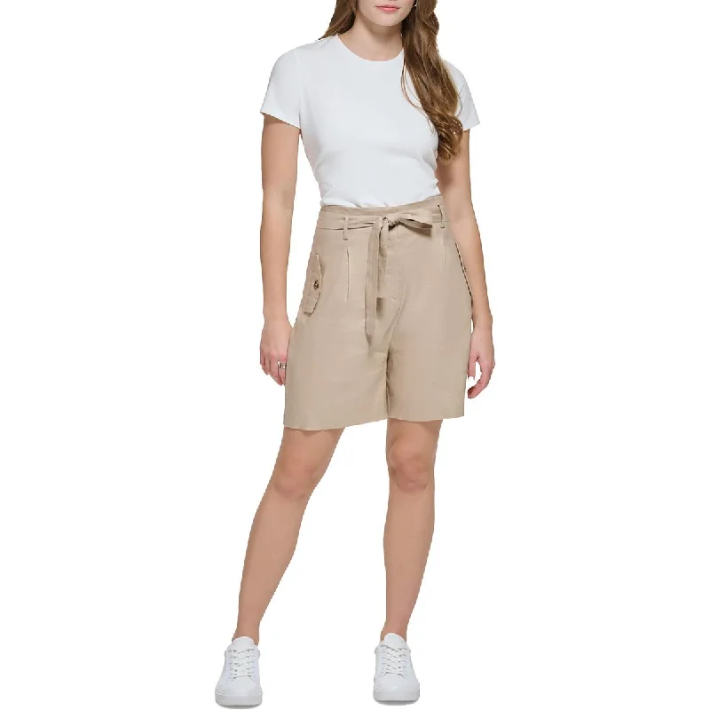 womens-linen-blend-mini-high-waist-shorts-1