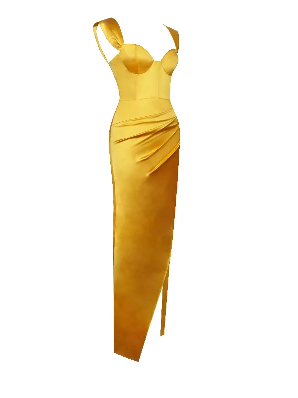 zarah-yellow-high-slit-corset-satin-dress